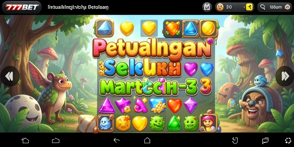 Screenshot gameplay <strong>777BET</strong> yang menunjukkan momen mencocokkan elemen.
