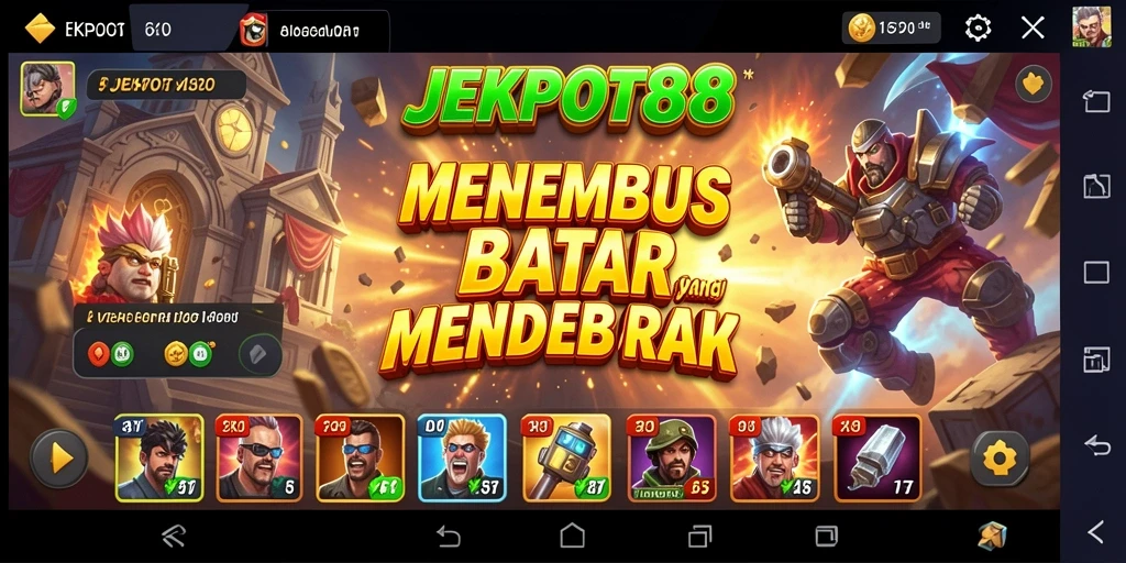 Screenshot menampilkan aksi mendebarkan dalam JEKPOT88.