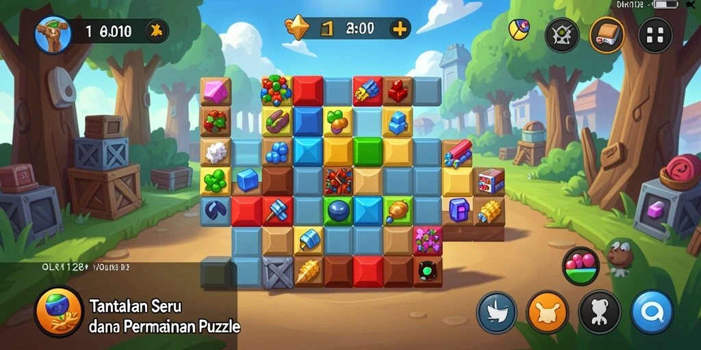 Tampilan gameplay OLX128 yang menantang dan menyenangkan.