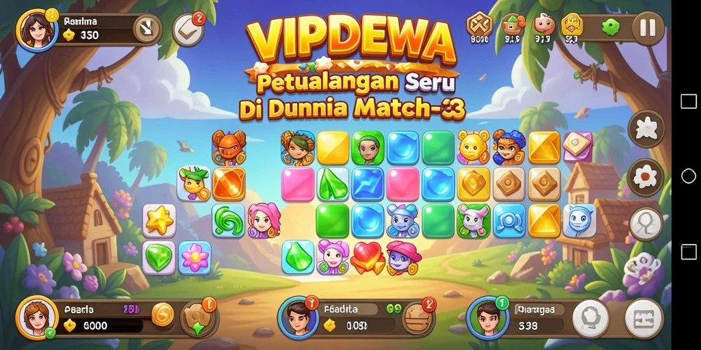 Tampilan gameplay seru dan penuh warna dari VIPDEWA.